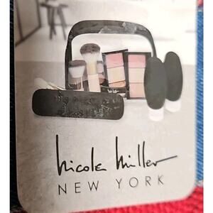 Nicole Miller New York Cosmetic Bag With Brush Holder To Travel Bottles Black...